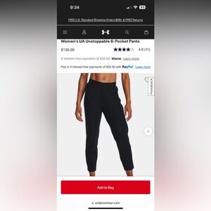 NWT Under Armour Unstoppable DIA pants